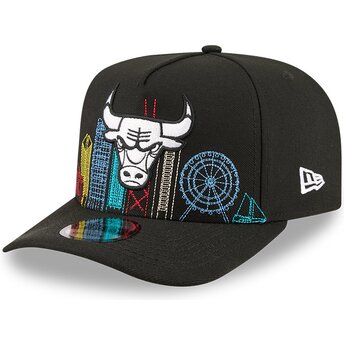 Kepurė išlenkta juoda snapback 9FIFTY A Frame Precurved Skyline Chicago Bulls NBA New Era