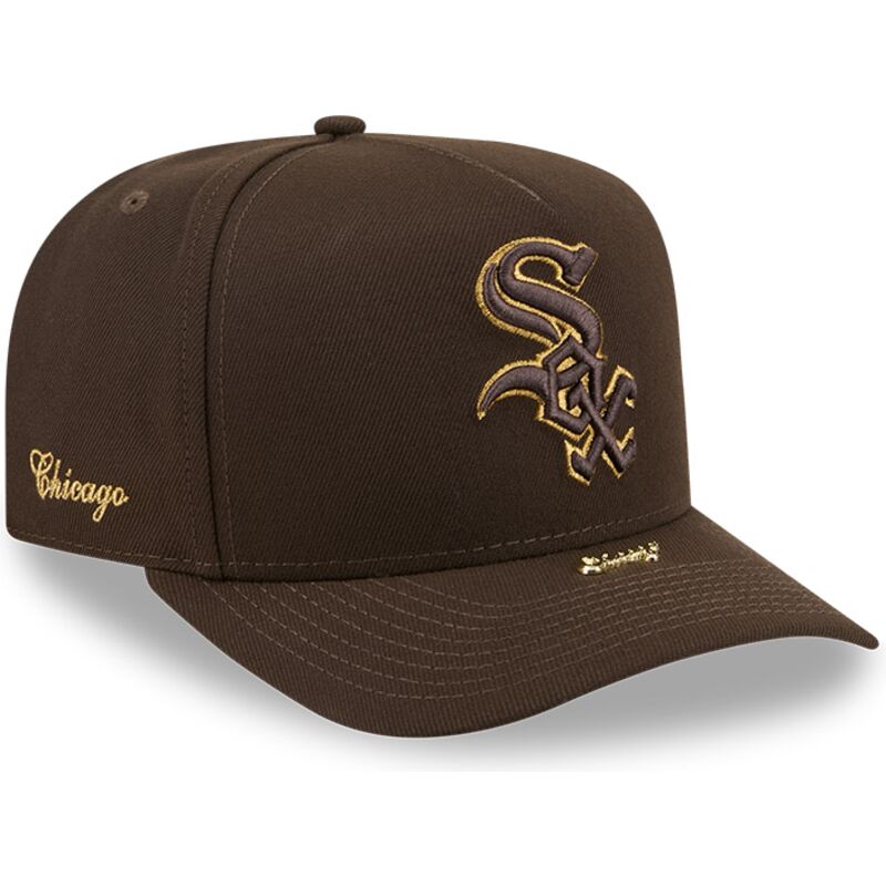 kepure-islenkta-ruda-snapback-9fifty-a-frame-precurved-visor-pin-chicago-white-sox-mlb-new-era