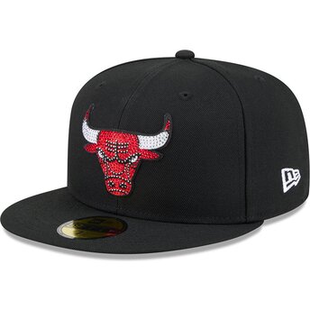 Kepurė plokščia juoda priglundanti 59FIFTY Rhinestone Badge Chicago Bulls NBA New Era