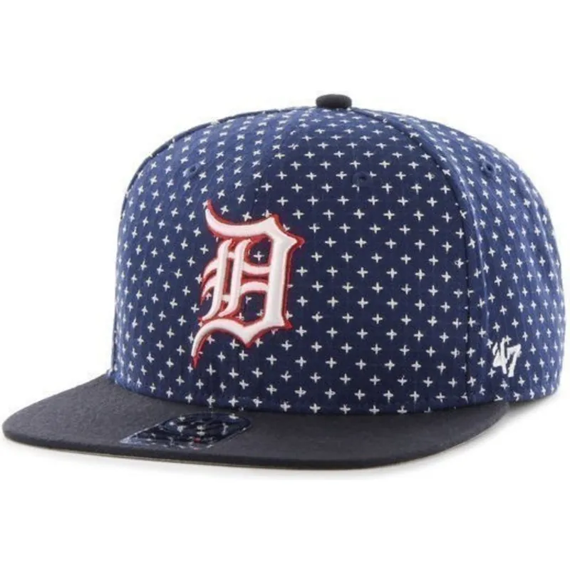 kepure-plokscia-tamsiai-melyna-snapback-estampado-cruces-detroit-tigers-mlb-47-brand
