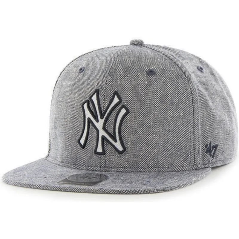 kepure-plokscia-tamsiai-melyna-snapback-tejido-vaquero-new-york-yankees-mlb-47-brand
