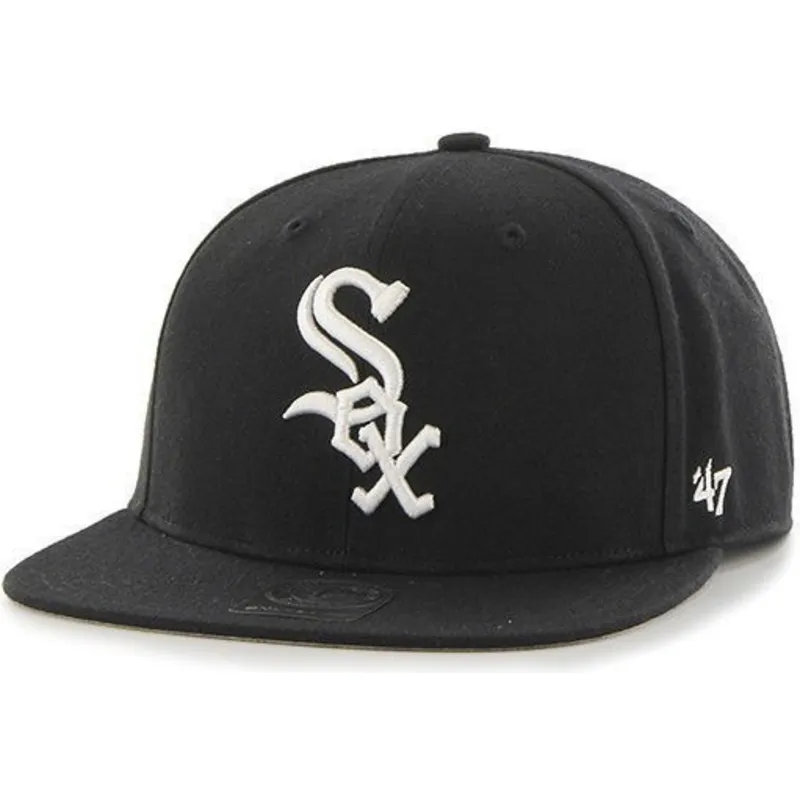 kepure-plokscia-juoda-snapback-chicago-white-sox-mlb-47-brand