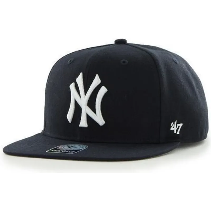 kepure-plokscia-tamsiai-melyna-snapback-lateral-new-york-yankees-mlb-47-brand