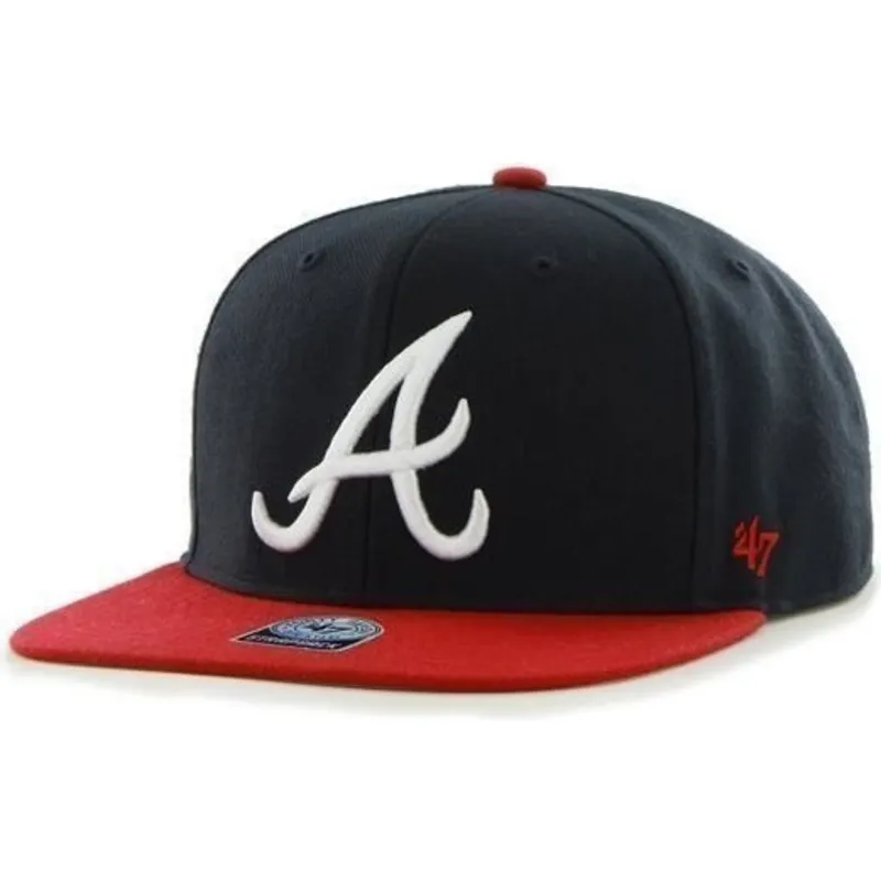 cap-plokscia-navy-blue-snapback-atlanta-braves-mlb-47-brand