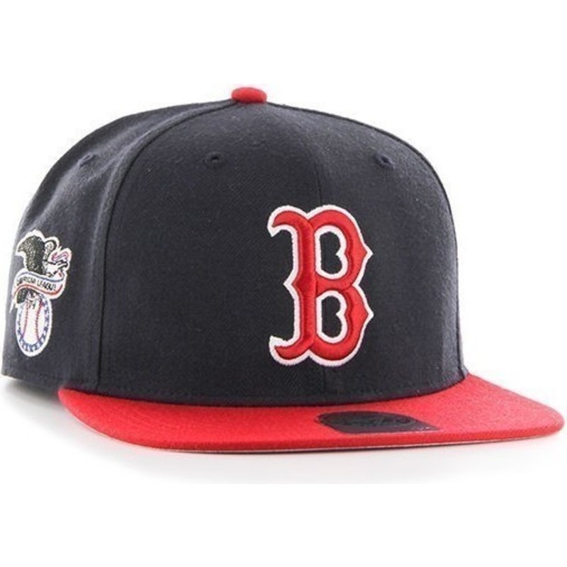 47-brand-flat-brim-mlb-boston-red-sox-navy-blue-snapback-cap