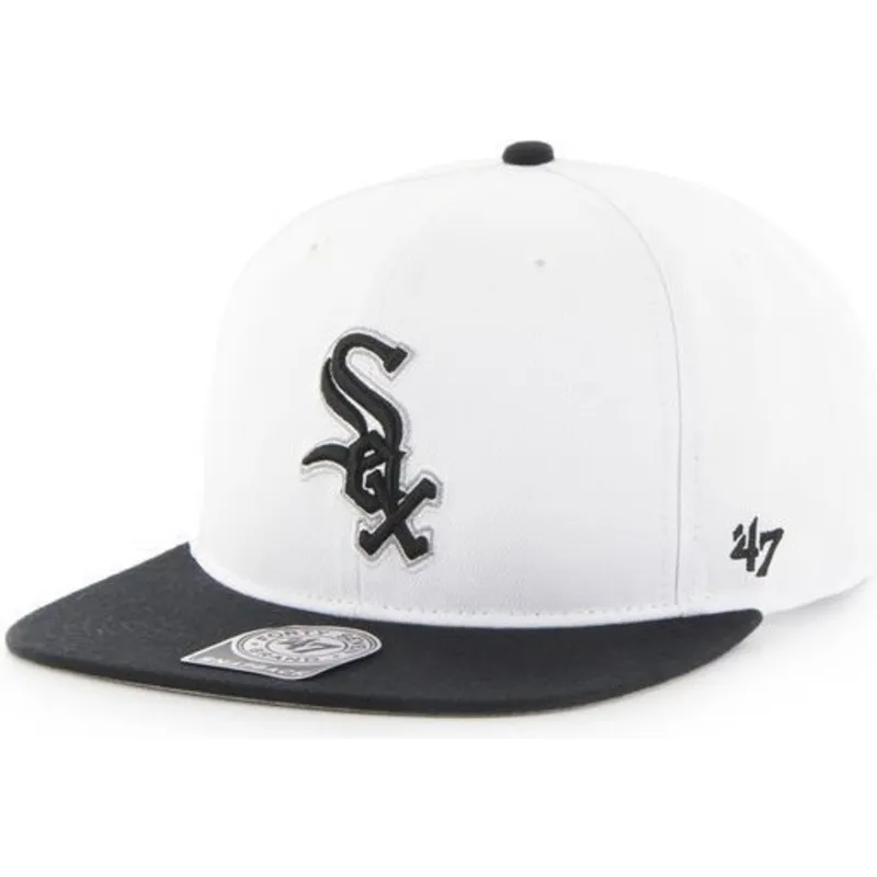 kepure-plokscia-balta-snapback-lateral-chicago-white-sox-mlb-47-brand kepure-plokscia-balta-snapback-lateral-chicago-white-sox-mlb-47-brand