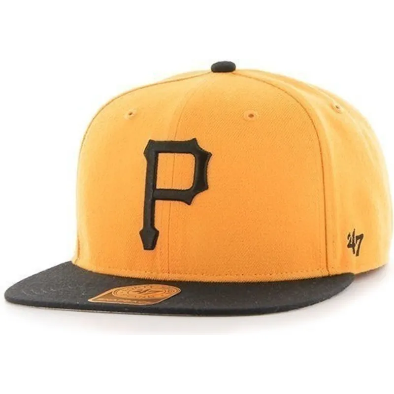 kepure-plokscia-geltona-snapback-leteral-pittsburgh-pirates-mlb-47-brand