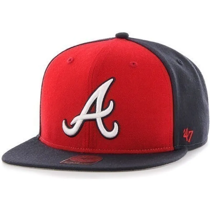 kepure-plokscia-tamsiai-melyna-snapback-lateral-atlanta-braves-mlb-47-brand
