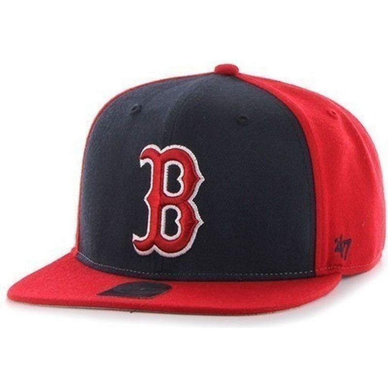 47-brand-flat-brim-side-logo-mlb-boston-red-sox-smooth-red-snapback-cap