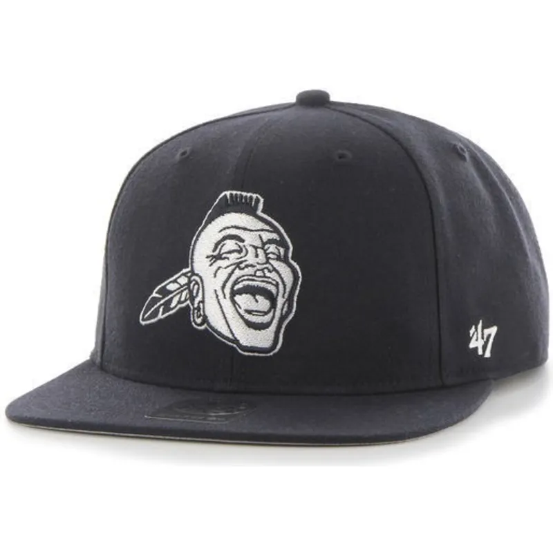 kepure-plokscia-tamsiai-melyna-snapback-lateral-atlanta-braves-mlb-47-brand