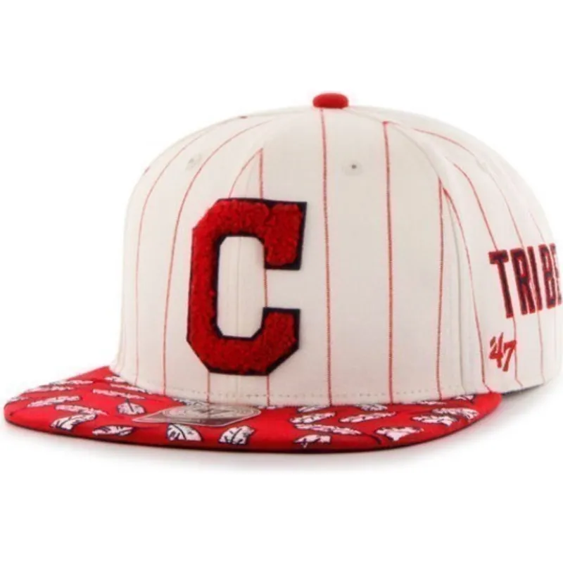 kepure-plokscia-kremine-snapback-franjas-laterales-cleveland-indians-mlb-47-brand