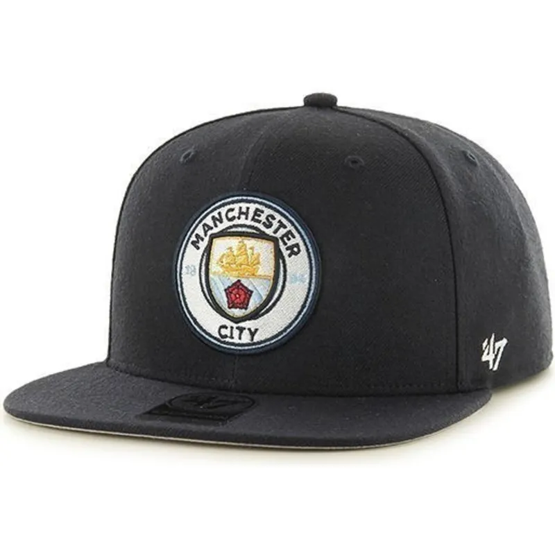 kepure-plokscia-tamsiai-melyna-snapback-manchester-city-football-club-premier-league-47-brand