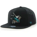 kepure-plokscia-juoda-snapback-san-jose-sharks-nhl-47-brand