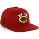 plaska-czapka-czerwona-snapback-gladki-nhl-chicago-blackhawks-47-brand