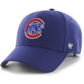 Czapka z wygiętym daszkiem niebieska gładki MLB Chicago Cubs 47 Brand