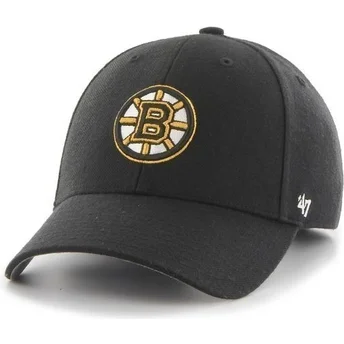 Czapka z zakrzywionym daszkiem czarna gładka NHL Boston Bruins od 47 Brand