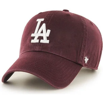 czapka-z-daszkiem-w-kolorze-bordowym-los-angeles-dodgers-mlb-clean-up-marki-47-brand