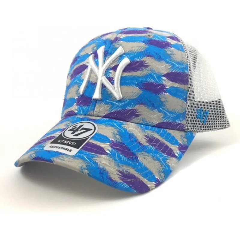 kepure-islenkta-vilkikas-melyna-snapback-estampado-de-hojas-new-york-yankees-mlb-47-brand