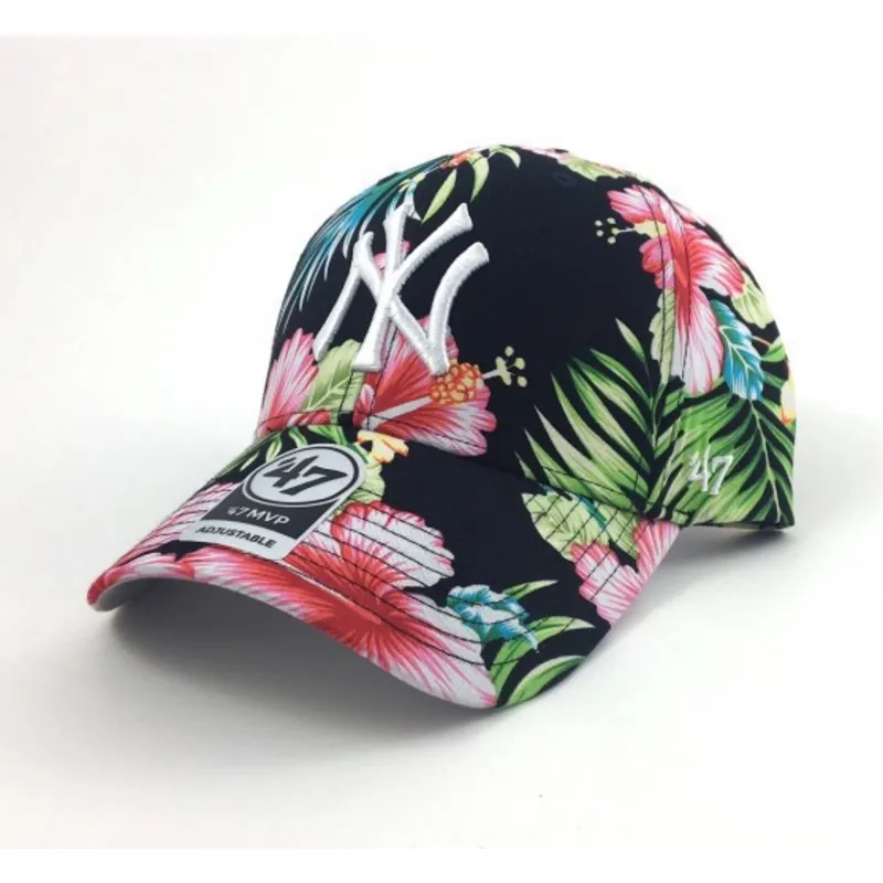 kepure-islenkta-ivairiaspalvis-reguliuojamas-estampado-flores-new-york-yankees-mlb-47-brand