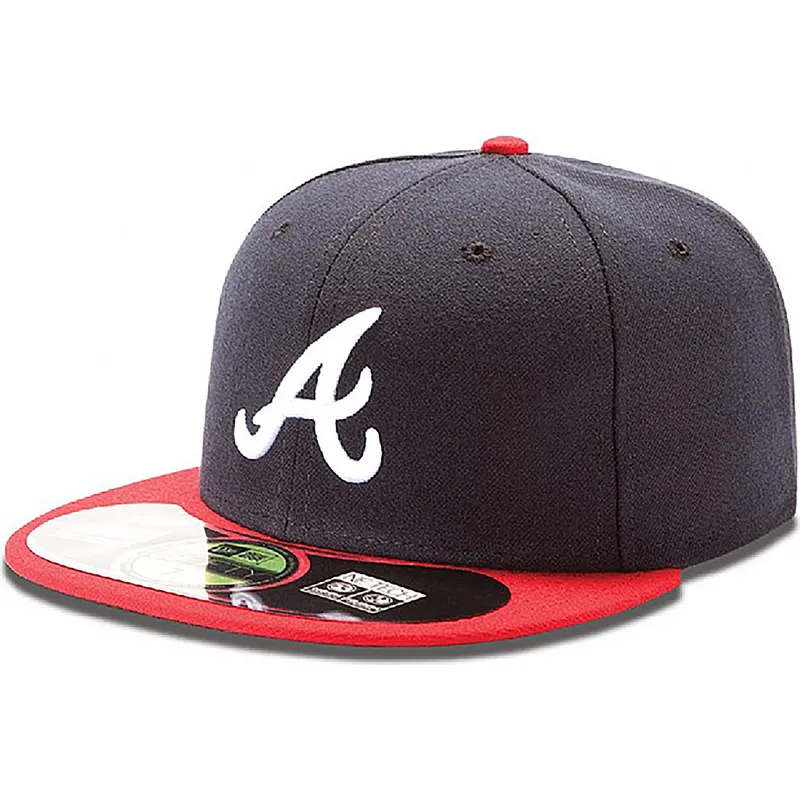 kepure-plokscia-tamsiai-melyna-priglundanti-59fifty-authentic-on-field-atlanta-braves-mlb-new-era
