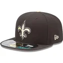 kepure-plokscia-juoda-priglundanti-59fifty-authentic-on-field-game-new-orleans-saints-nfl-new-era