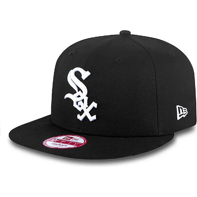 czarna-czapka-z-daszkiem-snapback-9fifty-essential-chicago-white-sox-mlb-od-new-era