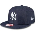 kepure-plokscia-tamsiai-melyna-snapback-9fifty-essential-denim-new-york-yankees-mlb-new-era