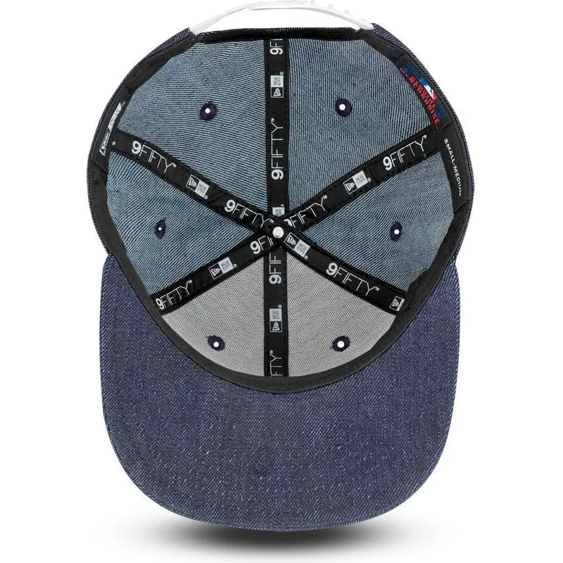 kepure-plokscia-tamsiai-melyna-snapback-9fifty-essential-denim-new-york-yankees-mlb-new-era