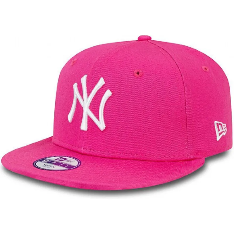 rozowa-plaska-czapka-snapback-dla-dzieci-9fifty-essential-new-york-yankees-mlb-od-new-era