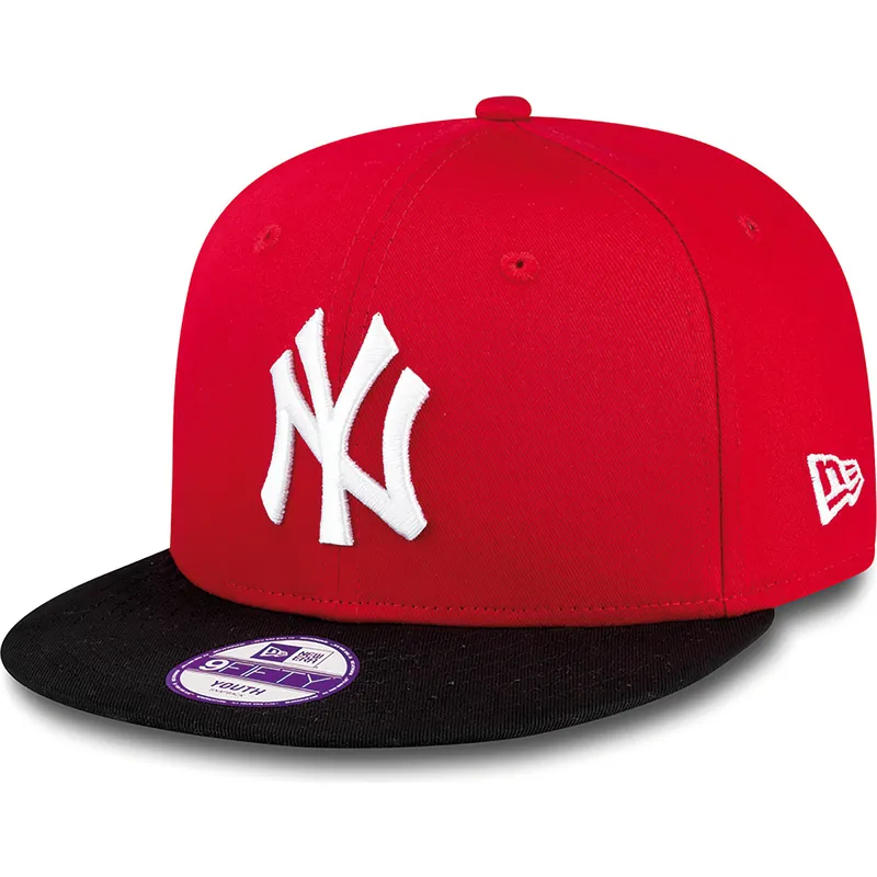kepure-plokscia-raudona-snapback-vaikams-9fifty-cotton-block-new-york-yankees-mlb-new-era