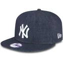 cap-plokscia-navy-blue-snapback-vaikams-9fifty-essential-denim-new-york-yankees-mlb-new-era